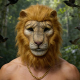 Lion Mask Cosplay Beast White Lion Latex Masks Book Week Halloween Party Costumes Props