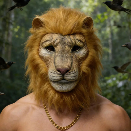Lion Mask Cosplay Beast White Lion Latex Masks Book Week Halloween Party Costumes Props