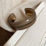 Smooth Round Acrylic Cuff Bangles Vintage Style Jelly Coloyr Smudging Wide Resin Bracelets