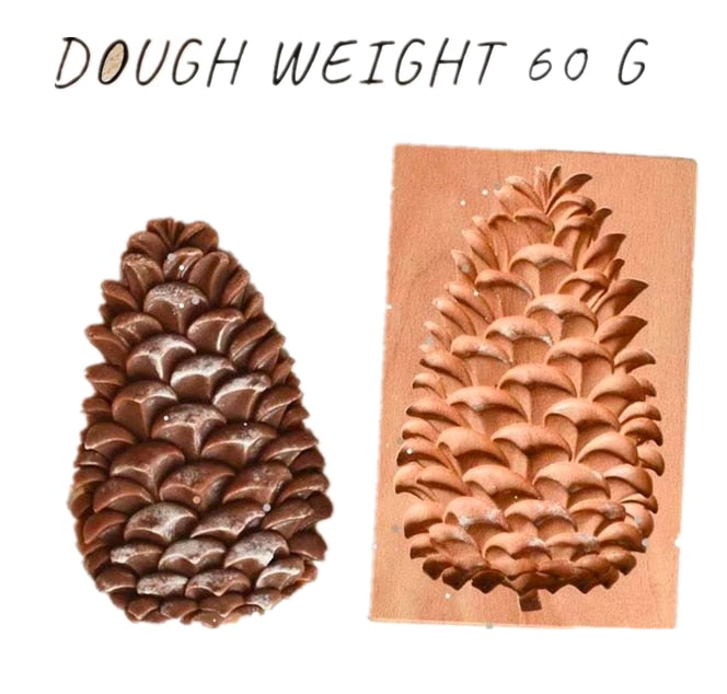 Easter Christmas Wooden Cookie Mould Gingerbread Embossing Stamp Baking Tools