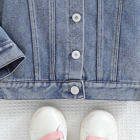 Cousin Crew and Sisters Letter Printed Denim Jackets for Girls