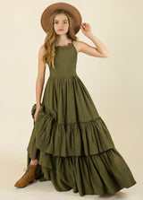 Ruffled Layers Girls Photoshoot Maxi Dresses