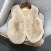 Baby Girls Faux Fur Vest Winter Outfits Kids Warm Sleeveless Coat Infant Toddler 6M-7Y Outerwear