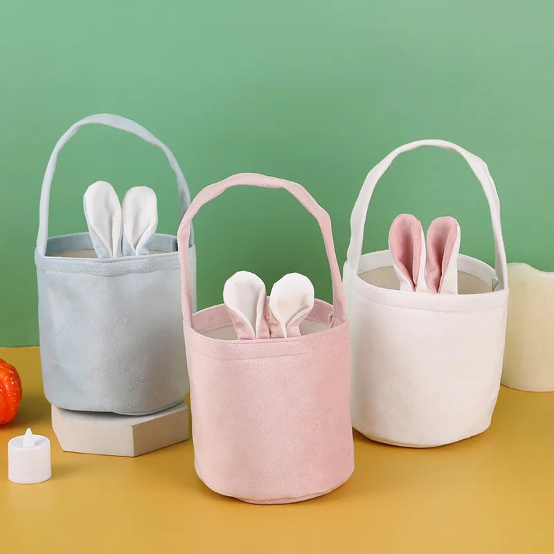 Velvety Easter Egg Hunt Rabbit Bags