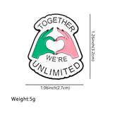 Wicked 'Together We're Unlimited' Enamel Pins Pink & Green Heart Brooches Badge Lapel Pin