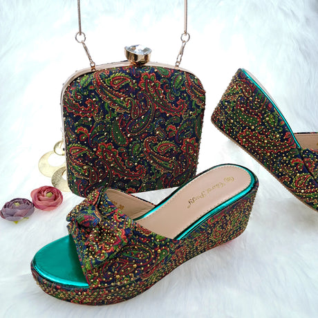 Paisley Wedge Flat Matching Shoes and Bags