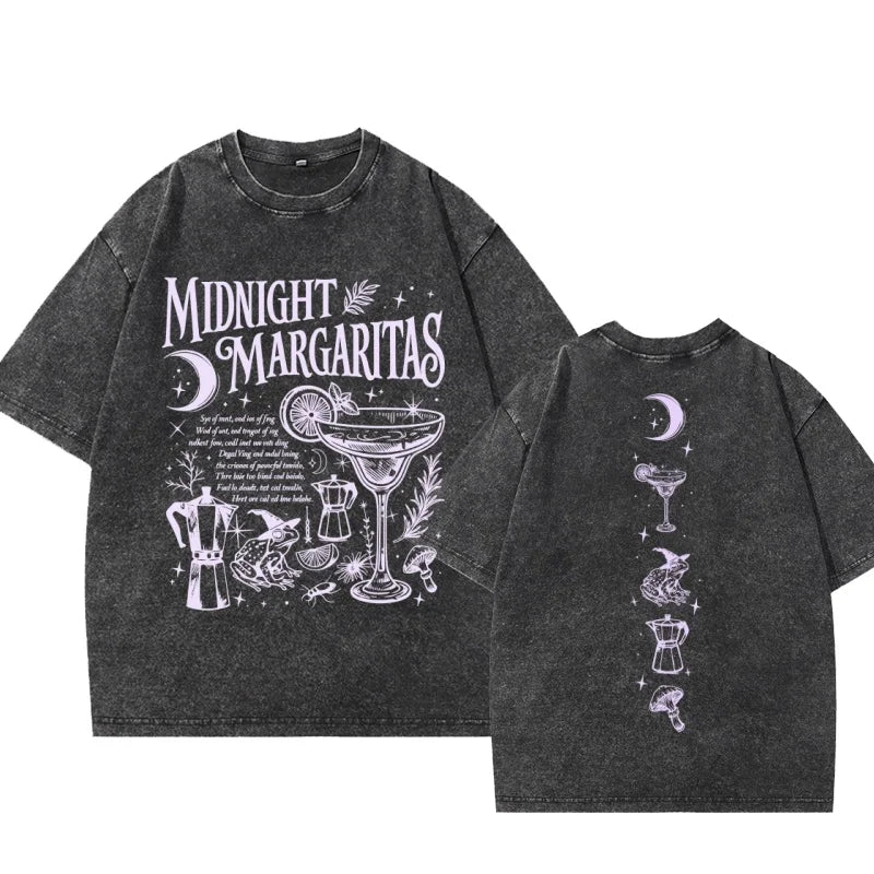 Vintage Washed Midnight Margaritas Cotton T-Shirt Practical Magic Tee