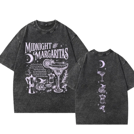 Vintage Washed Midnight Margaritas Cotton T-Shirt Practical Magic Tee