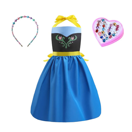 Mother Daughter Matching Clothing Apron Dresses Women Girls Halloween Cosplay Children Princess Coveralls