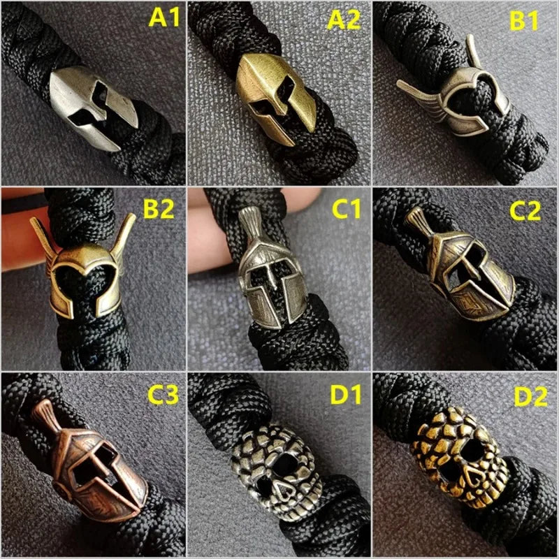 Warriror Helmets Paracord Beads Lanyard Dreadlock Beard Bead