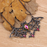 Halloween Bat Pink Crystal Necklaces
