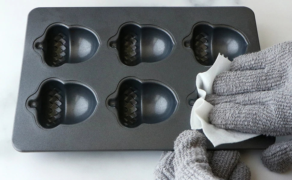 Mushroom Shape Cake Pan 6-Cavity Non-stick Heavy Carbon Steel Cookies Jelly Molds Chocolate Madeleine Pastry Molds Baking Supplies