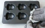 Mushroom Shape Cake Pan 6-Cavity Non-stick Heavy Carbon Steel Cookies Jelly Molds Chocolate Madeleine Pastry Molds Baking Supplies