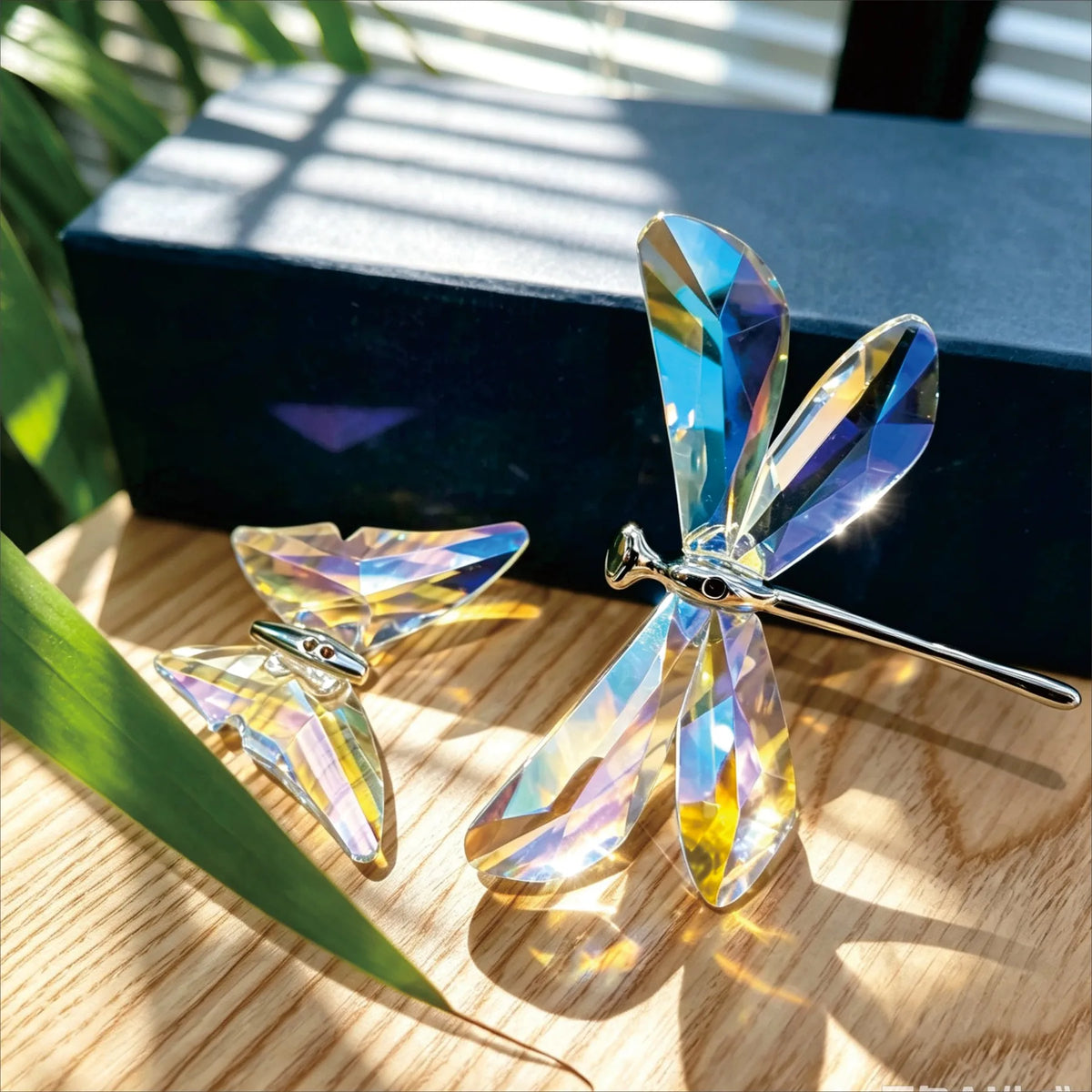 Rainbow Prism Butterfly & Dragonfly Figurine Glass Decor