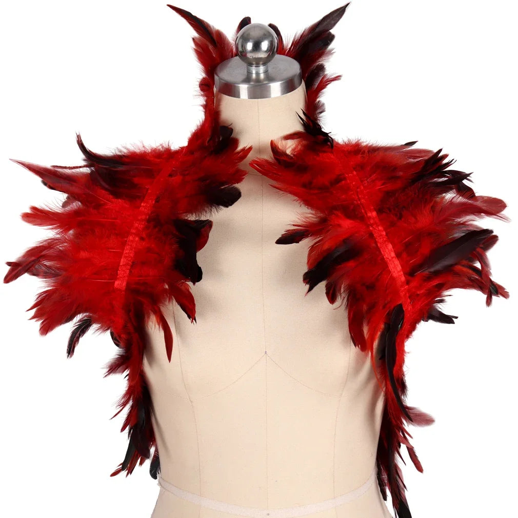 Feather Shoulder Epaulettes Festival Rave Wear