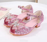 Party Shoes for Girls Glittery Butterfly Mary Jane Sandals Purple Gold Pink Blue
