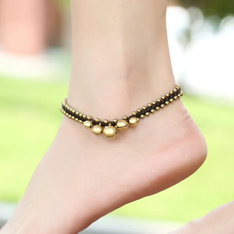 Bohemian Handmade Bells Natural Stone Beads Anklet