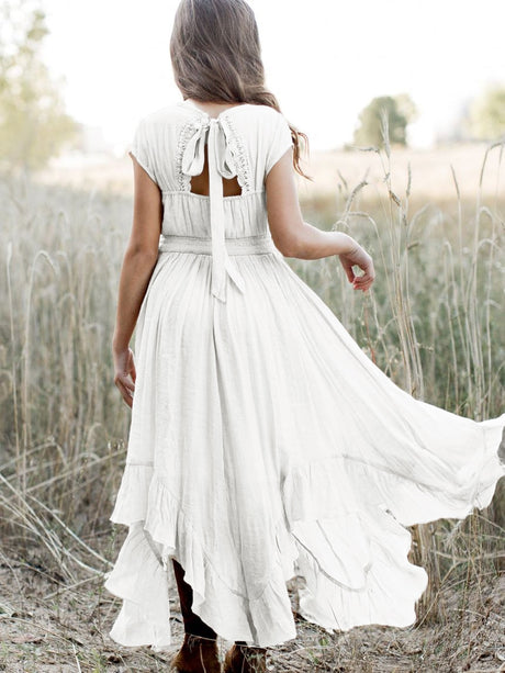 Girls Maxi Lace Chiffon Photoshoot Dresses For 3-15 Years