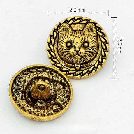 8pcs Metal Cat Buttons DIY Sewing Crafts