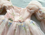 Fairy Faith's Baby Toddler Girls Birthday Dress Embroidered Butterfly Flower Girls Dress