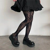 Floral Lace Silk Stockings Fish Net Harajuku Pantyhose