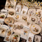 2 Sheet Easter RUB ON Transfer Stickers Cute Bunny Egg Flower Stickers DIY Scrapbooking Craft