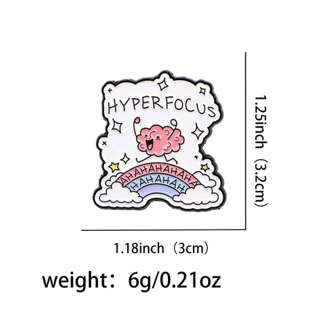 Neurodiverse Super Power Hyper Focus Enamel Lapel Pins Badge