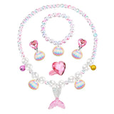 Mermaid Accessories Gloves Wand Crown Jewellery Set Wig Necklace Braid Cosplay Halloween Birthday Party