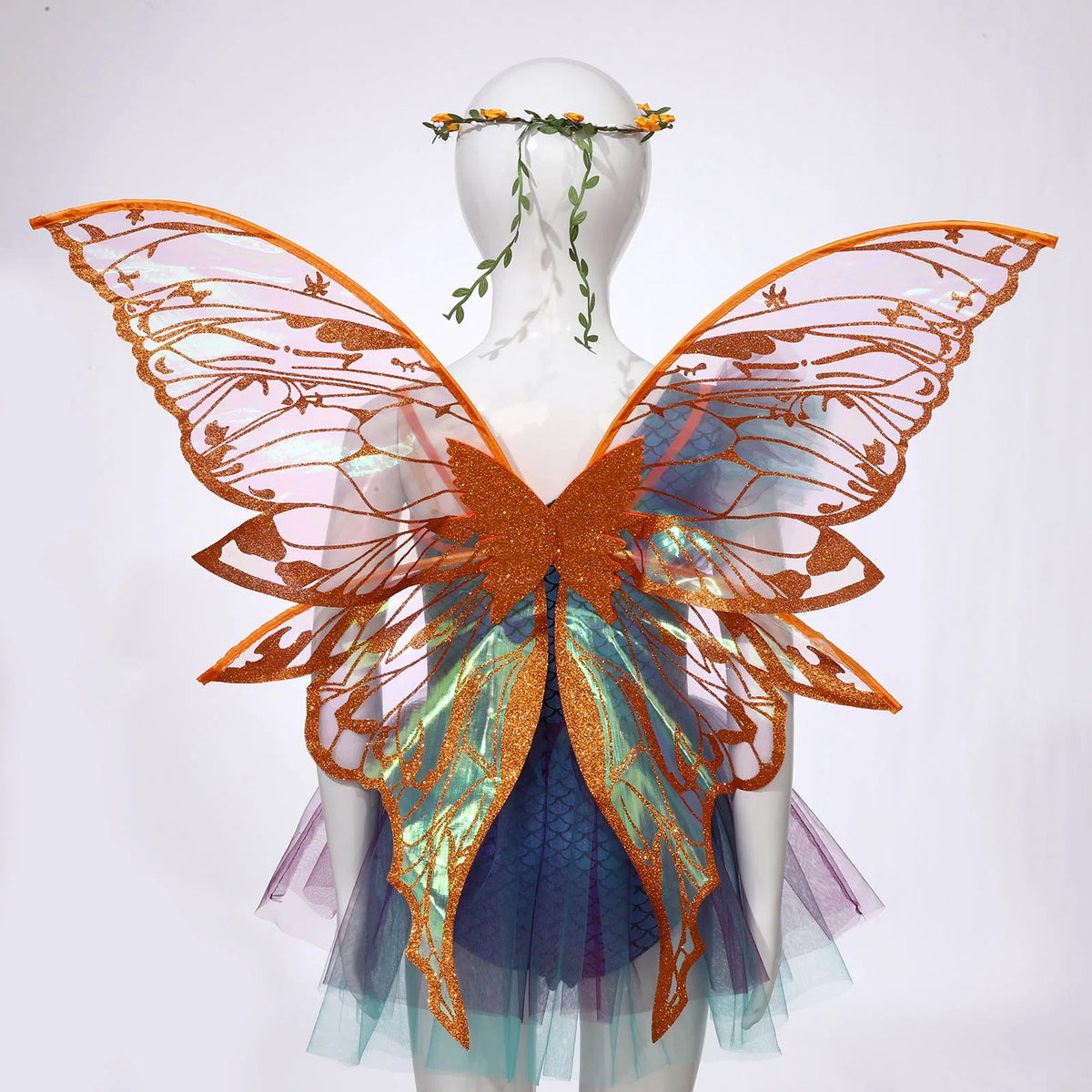 Fairy Elf Costume Wings, Ears, Wand and Hair Wreath Sets