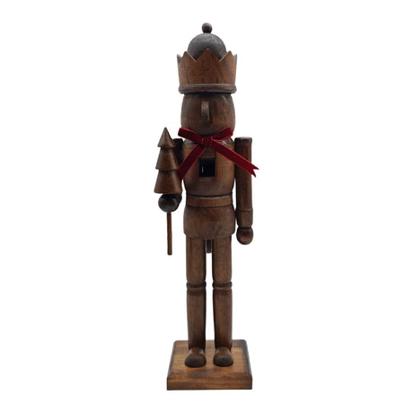 Wooden Nutcracker Christmas Decor With Red Bow Xmas Decor