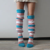 Striped Knitted Wool Long Socks