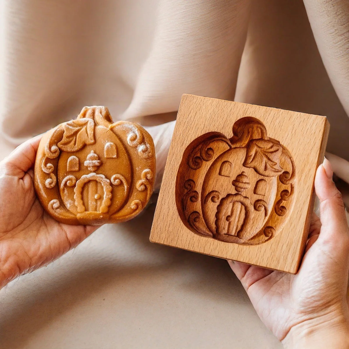 Seasonal Holiday Wooden Cookie Moulds Baking Tools Gifts for Bakers