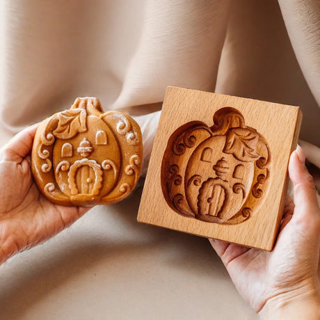 Seasonal Holiday Wooden Cookie Moulds Baking Tools Gifts for Bakers