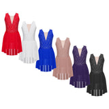 Girls Rhinestone Modern Contemporary Dance Ballet Dress Leotard Costume