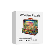 Arizona Adventures Cactus Suitcase Unique Shape Wooden Jigsaw Puzzles