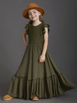 Flower Girls Lace Maxi Photo Shoot Dress