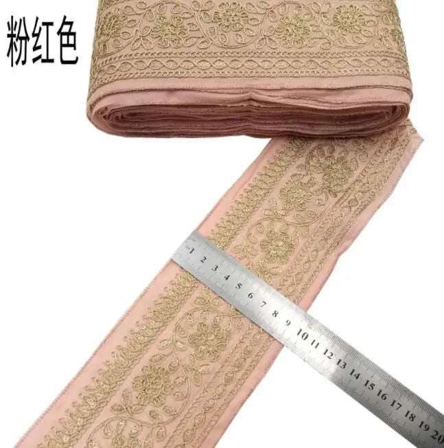 1 Yards Embroidered Rose Lace Trim Jacquard Ribbon DIY Craft Making Sewing Supplies