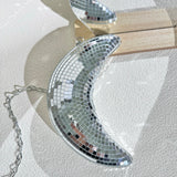 Hanging Moon Disco Mirror Ball Mirror Ornament Decor