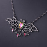 Halloween Bat Pink Crystal Necklaces