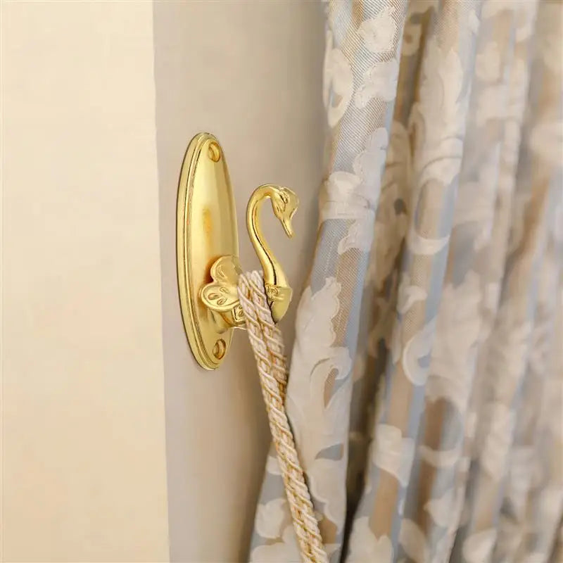 2pcs Golden Swans Curtain Tieback Hooks