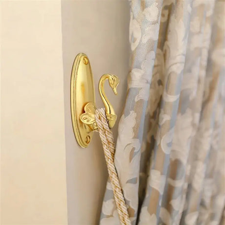 2pcs Golden Swans Curtain Tieback Hooks