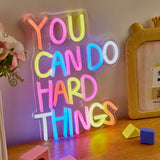 LED Neon You Can Do Hard Things USB Powered Light Signs Decor Lamp