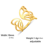Open Butterfly Ring Stainless Steel Gifts Under $10