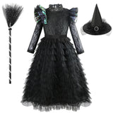 Wicked Glinda and Elphaba Girl's Tiered Costume Dress Sets Witch Halloween Book Week