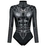 Spiderman Captain America Superhero Printed Long Sleeve Swimwear One-piece Surfing Swimsuit