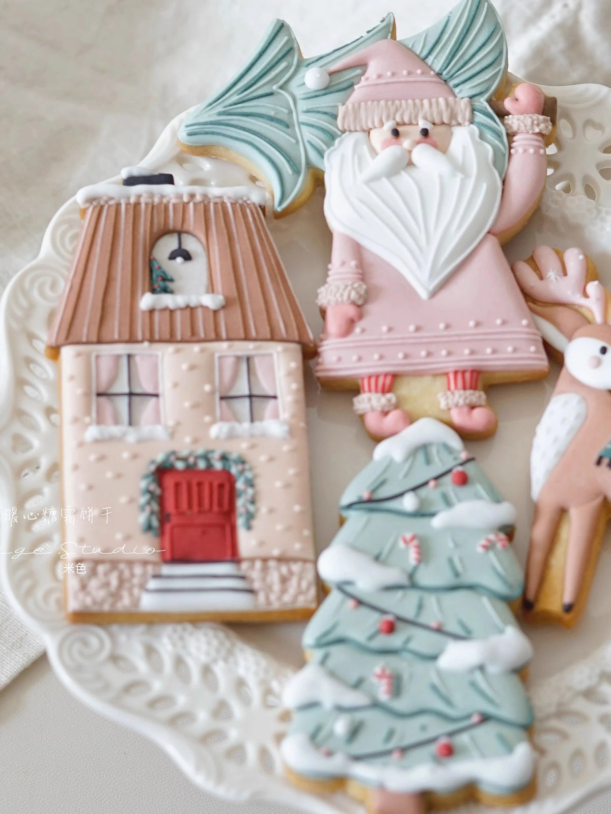 Christmas Nordic Style Cookie Cutters Santa Elk House Xmas Tree