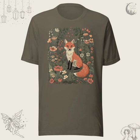 Woodland Fox T-Shirt Floral Cottagecore
