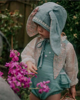 Baby Bunny Romper Rabbit Ears Overalls Bodysuit Playsuits Easter Day Outfit Costume with Hat