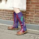 Wanda's Purple Genuine Leather Motorcycle Boots