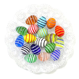 Six Mini Murano Glass Easter Eggs Handmade Oval Glass Decor